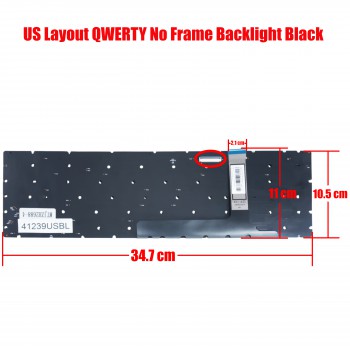 Laptop Keyboard for MSI GE76 Raider 10UE 10UG 10UH 11UE 11UG 11UH MS-17K3 MS-17K4 MS-17KK Leopard 12UE 12UH US No Frame Per-Key RGB Backlight Βlack ( SKU.41239USBL )