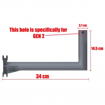 Starlink Long Wall Mount Pipe Adapter Gen 2 V2 Starlink Pole Roof Mount Gray ( SKU.1-PER0037 )