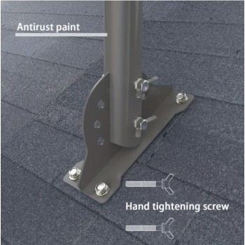 Roof Mount Bracket for GEN 3 Starlink Satellite Signal Adapter with 39mm Diameter Stand-Up Installation Gray ( SKU.1-PER0041 )