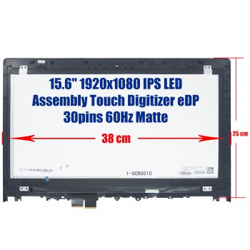 Laptop Screen 15.6" 1920x1080  Touch Full Lid 30 pin EDP  Bottom Right Connector With Frame  ( SKU.1-SCR0010 )