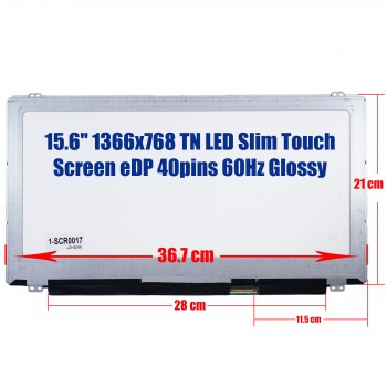 Laptop Screen 15.6" 1366x768 40 pin TN Touch Bottom Right Connector ( SKU.1-SCR0017 )