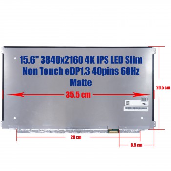Monitor LQ156D1JW06 4K 3840x2160 Alienware 15 R2 0KY9JH Lenovo P50 P51S 4K F2TW2 7567 (Ref. 1-SCR0024)