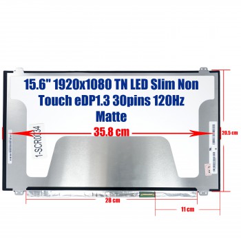 Laptop Screen  monitor 15.6" LCD Screen Display 30 pin 120HZ FULL HD EDP N156HHE-GA1 B156HAN04.2 ( SKU.1-SCR0034 )