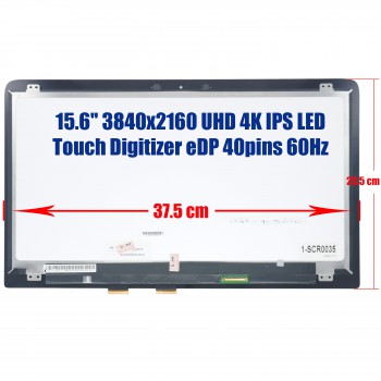 Laptop Screen monitor Panel 15.6" UHD 4K  LCD LED IPS Touch Digitizer Assembly ( SKU.1-SCR0035 )