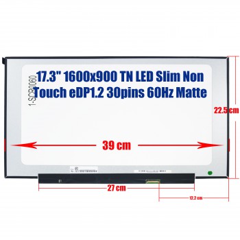 Laptop Screen - Screen monitor for Lenovo IdeaPad 3 17IIL05 81WF004DCF NT173WDM-N23 V8.0 17.3'' 1600x900 HD+ TN LED 60% NTSC eDP1.2 30pins 60Hz Matte ( Ref.1-SCR0060 )
