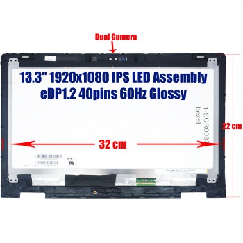 Laptop Touch Screen 13.3" Touch Screen Digitizer Glass + LCD Display Dell Inspiron 13 5378 5368 5378 5379 Latitude 3390 2-in-1 with bezel (SKU.1-SCR0083bezel)