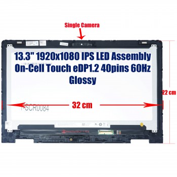 Laptop Touch Screen 13.3" FHD LCD Touch Screen Assembly with Bezel Dell Inspiron 13-5378 13 7368 7378 X7M2D 0X7M2 B133HAB01.0 NT133WHM-A10 right angle (SKU.1-SCR0084)