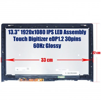 Laptop Screen Touch Screen Display LCD Lenovo Yoga 2-13 1080p 20344 13.3'' 90400232 B133HAN02.0 LP133WF2 SP A1 30 Pin (NOT for Yoga 2 Pro) VIUU3 LCD Module TS Screen Digitizer + Touch Board (Ref. 1-SCR0085)