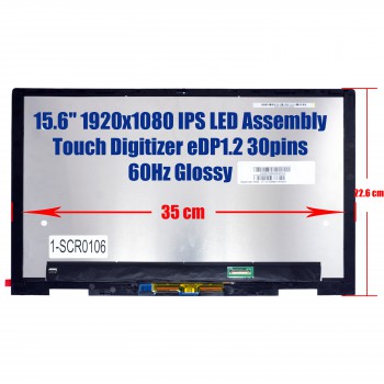 Laptop Monitor - Screen monitor for HP Envy x360 15m-ed0xxx 15m-ed0000 15m-ed0013dx 15m-ed0023dx Assembly Touch Digitizer 15.6'' 1920x1080 FHD IPS LED eDP1.2 30pins 60Hz Glossy ( Ref.1-SCR0106 )