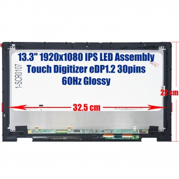 Laptop Screen Touch Screen Assembly for Dell 13.3" 1920X1080 Touch Screen Assembly 30 pin Glossy Bottom Left Connector ( SKU.1-SCR0107 )