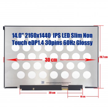 Laptop Screen Display for Huawei MateBook 14 KLV-W29 W19L IPS Innolux Panel Model P140ZKA-BZ1 2160x1440 30 pins connector 14 inch IPS glossy (Ref. 1-SCR0112)