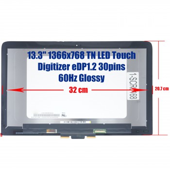 Laptop Screen Touch Screen Display HD 1366x768 hp X360 13-s001nv 13.3 