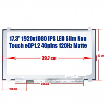 Laptop Monitor 17.3'' 1920x1080 WSXGA FHD LED SLIM 40pin Laptop Screen Monitor (Ref. 1-SCR0177)