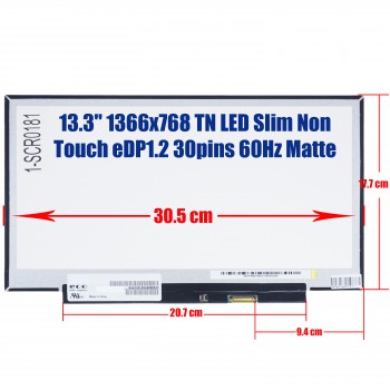 Laptop Monitor - Screen monitor NT133WHM-N23 CP735842-01 13.3'' 1366x768 HD WXGA TN LED Slim Non Touch 48% NTSC 30pins 60Hz Matte ( Ref.1-SCR0181 )