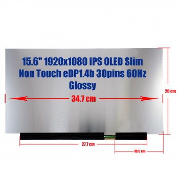 Laptop Monitor - Screen Samsung ATNA56YX03-0 OLED FHD 1920X1080 IPS EDP 30Pins Glossy OEM (Ref. 1-SCR0189)
