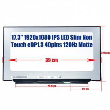 Laptop Monitor - Screen monitor for 17.3'' 1920×1080 IPS LED LCD Narrow Slim eDP 40pins 120Hz Matte (Ref. 1-SCR0218)