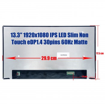 Laptop Monitor - Screen monitor for 13.3'' 1920×1080 IPS LED LCD Narrow Slim eDP 30pins 60Hz Matte (Ref. 1-SCR0224)