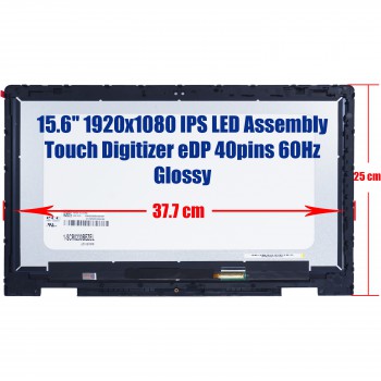 Laptop Screen monitor 15.6" 1920x1080 FHD AAS LCD EDP 40pins Dual Cam Touch with Bezel ( SKU.1-SCR0230BEZEL )