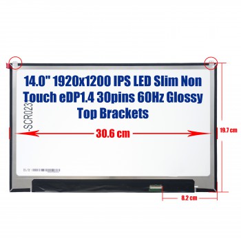 Laptop Monitor - Screen monitor for 14'' 1920×1200 IPS LED LCD Narrow Slim eDP 30pins 60Hz Glossy (Ref. 1-SCR0231)