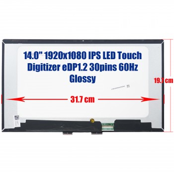 Laptop Monitor - Screen monitor for HP Chromebook REFURB X360 14C-CA0053DX 9UR36UAR B140HAN04.D HW0A FW1 Touch Digitizer 14