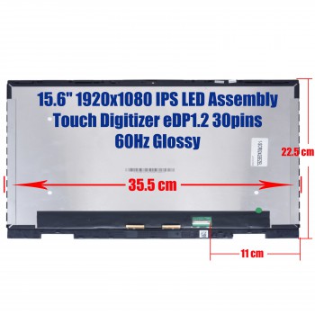 Laptop Monitor - Screen monitor for HP ENVY X360 15-EU0003CA 2L7M3UA 2L7M3UAR M45481-001 Assembly Touch Digitizer 15.6'' 1920x1080 FHD IPS LED 45% NTSC eDP1.2 30pins 60Hz Glossy (Ref.1-SCR0242BEZEL)