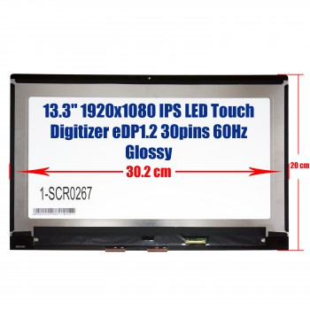 Laptop Monitor - Screen monitor for HP ENVY X360 13-AR 13-ar0005AU 13-AR0010NR L53431-001 L57887-001 M133NWF4 RA Touch Digitizer 13.3'' 1920x1080 FHD IPS LED eDP1.2 30pins 60Hz Glossy ( Ref.1-SCR0267 )