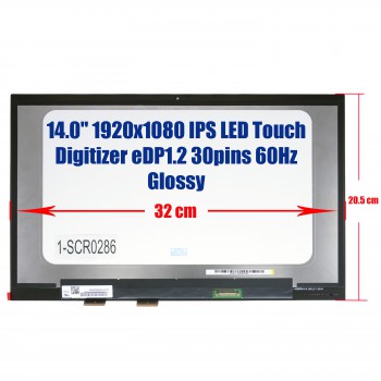 Laptop Monitor - Screen monitor for Asus Vivobook Flip TM420 TP420 90NB0RN1-R20010 90NB0RN1-R20011 Touch Digitizer 14.0'' 1920x1080 FHD IPS 45% NTSC LED eDP1.2 30pins 60Hz Glossy ( Ref.1-SCR0286 )