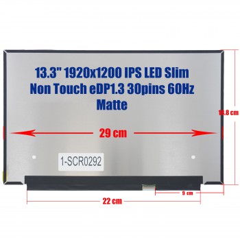 Laptop Monitor - Screen monitor for Dell Inspiron 13 5310 P145G P145G001 B133UAN01.1 NV133WUM-N60 03FNDY 3FNDY 13.3'' 1920x1200 WUXGA IPS 72% NTSC LED eDP1.3 30pins 60Hz Matte ( Ref.1-SCR0292 )