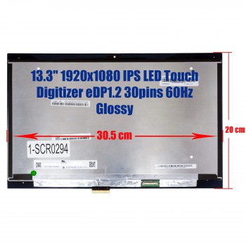 Laptop Screen - Screen monitor for Lenovo ThinkPad X390 Yoga 02HM857 02HM858 02HM859 5M10V24625 Touch Digitizer 13.3'' 1920x1080 FHD IPS LED eDP1.2 30pins 60Hz Glossy ( Ref.1-SCR0294 )
