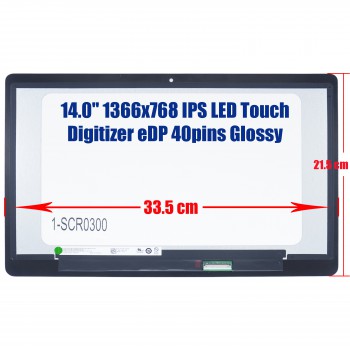 Laptop Monitor - Screen monitor for Dell Inspiron 14 5481 2-in-1 H5GW1 0H5GW1 6V6P0 06V6P0 H9X2K 0H9X2K Touch Digitizer 14.0'' 1366x768 HD WXGA IPS LED eDP 40pins Glossy ( Ref.1-SCR0300 )