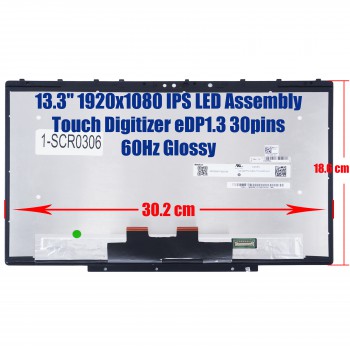 Laptop Screen - Screen monitor for Dell Latitude 7320 5320 P133G N133HCE-GT3 REV C2 Assembly Touch Digitizer 13.3'' 1920x1080 FHD IPS LED 72% NTSC eDP1.3 30pins 60Hz Glossy ( Ref.1-SCR0306 )