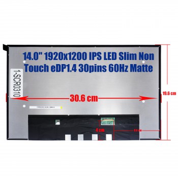 Laptop Screen - Screen monitor for Lenovo X1 Carbon 10th Gen 5D10V82364 5D10V82367 14.0'' 1920x1200 WUXGA IPS LED Slim Non Touch 72% NTSC eDP1.4 30pins 60Hz Matte ( Ref.1-SCR0310 )