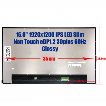 Laptop Monitor - Screen monitor for Jumper EZbook S5 NV160WUM-N41 V8.0 16.0'' 1920x1200 WUXGA IPS LED Slim Non Touch 45% NTSC eDP1.2 30pins 60Hz Matte ( Ref.1-SCR0314 )