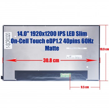 Laptop Monitor - Screen monitor for HP 250 G9 83V58AA N12876-001 14.0'' 1920x1200 WUXGA IPS LED On-Cell Touch 45% NTSC eDP1.2 40pins 60Hz Matte ( Ref.1-SCR0320 )