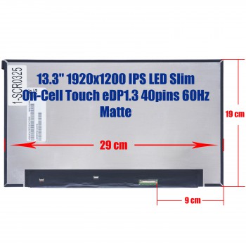 Laptop Monitor - Screen monitor for Lenovo ThinkPad L13 Gen 3 (21B3, 21B4) 5D11A22515 5D11E22832 13.3'' 1920x1200 WUXGA IPS LED Slim On-Cell Touch 72% NTSC eDP1.3 40pins 60Hz Matte ( Ref.1-SCR0325 )