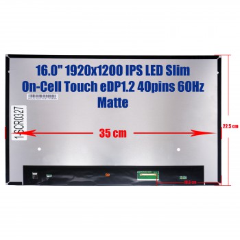 Laptop Screen monitor for HP EliteBook 860 16" G9 R160NW41 R0 HW:R0 FW:E0 M73491-N61 N14762-001 16.0'' 1920x1200 WUXGA FHD+ IPS LED On-Cell Touch eDP 40pins 60Hz Matte ( SKU.1-SCR0327 )