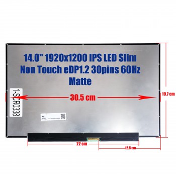 Laptop Monitor - Screen monitor for Lenovo IdeaPad Slim 5 14ABR8 (82XE) MNE007QS3-1 5D11K86990 14.0'' 1920x1200 WUXGA IPS LED Slim Non Touch 45% NTSC eDP1.2 30pins 60Hz Matte ( Ref.1-SCR0338 )