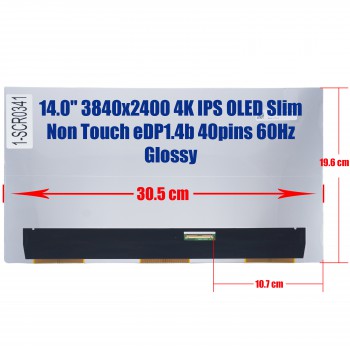 Laptop Monitor - Screen monitor for Asus ZenBook 14X UX5400 UX5401 UN5401Q ATNA40YN04 ATNA40YN04-0 14.0'' 3840x2400 UHD 4K IPS OLED Slim Non Touch 100% DCI-P3 eDP1.4b 40pins 60Hz Glossy ( Ref.1-SCR0341 )
