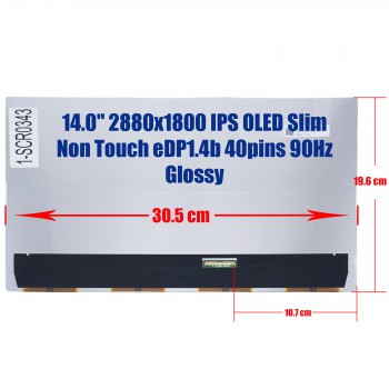 Laptop Monitor - Screen monitor for Asus Zenbook 14 OLED M3400QA ATNA40YK09-0 14.0'' 2880x1800 2.8K IPS OLED Slim Non Touch 72% NTSC eDP1.4b 40pins 90Hz Glossy ( Ref.1-SCR0343 )
