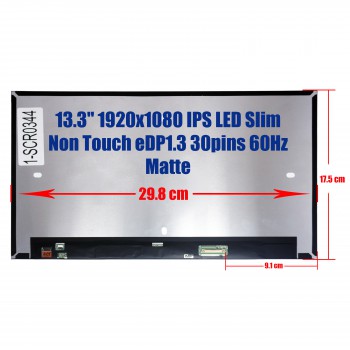Laptop Monitor - Screen monitor for HP EliteBook X360 830 G7 835 G7 G8 X133NVFF R0 L92715-ND1 M08527-001 13.3'' 1920x1080 FHD IPS LED Slim Non Touch 72% NTSC eDP1.3 30pins 60Hz Matte ( Ref.1-SCR0344 )