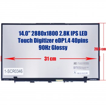 Laptop Monitor - Screen monitor for Lenovo Ideapad Yoga Slim 7 Pro-14ACH5 Pro-14ARH5 5D10S39704 5D10S39694 MNE007ZA1-1 Touch Digitizer 14.0'' 2880x1800 2.8K IPS LED 72% NTSC eDP1.4 40pins 90Hz Glossy ( Ref.1-SCR0346 )