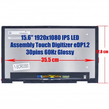 Laptop Monitor - Screen monitor for HP Envy x360 15-ee 15z-ee 15m-ee MB156CS01-4 L93181-001 L93183-001 Assembly Touch Digitizer 15.6'' 1920x1080 FHD IPS LED 45% NTSC eDP1.2 30pins 60Hz Glossy ( Ref.1-SCR0350 )