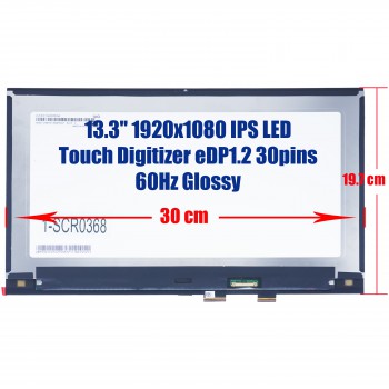 Laptop Monitor - Screen monitor for HP Envy 13-AH L19753-001 L19536-001 L19535-001 L19533-001 M133NWF4 Touch Digitizer 13.3'' 1920x1080 FHD IPS LED 45% NTSC eDP1.2 30pins 60Hz Glossy ( Ref.1-SCR0368 )