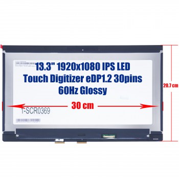Laptop Screen - Screen monitor for HP Spectre x360 13T-AP000 8DR33U8R 4T7U1U8R 2E2V3UWR L37646-001 L37647-001 L37648-001 L37648-001 Touch Digitizer 13.3'' 1920x1080 FHD IPS LED 45% NTSC eDP1.2 30pins 60Hz Glossy ( Ref.1-SCR0369 )