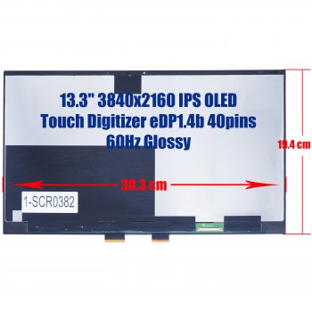 Laptop Monitor - Screen monitor for Asus ZenBook Flip UXF3000E UX363 UX363J UX363JA UX363E ATNA33TP11 ATNA33TP11-1 Touch Digitizer 13.3'' 3840x2160 UHD 4K IPS OLED 100% DCI-P3 eDP1.4b 40pins 40pins 60Hz Glossy ( Ref.1-SCR0382 )