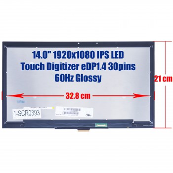 Laptop Screen - Screen monitor for Lenovo ThinkPad X1 Yoga 3rd Gen (20LD, 20LE, 20LF, 20LG) 01YT244 01YT245 01AY975 01AY920 Touch Digitizer 14.0'' 1920x1080 FHD IPS LED 72% NTSC eDP1.4 30pins 60Hz Glossy ( Ref.1-SCR0393 )