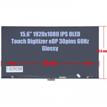 Laptop Monitor - Screen monitor for Samsung Galaxy Book Pro 360 NP950QDB-KB2CA NP950QDB-KA1US SDC4159 BA97-11225A ATNA56YX02-0 BA96-07668B Touch Digitizer 15.6'' 1920x1080 FHD IPS OLED 100% DCI-P3 eDP 30pins 60Hz Glossy ( Ref.1-SCR0399 )