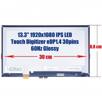 Laptop Screen - Screen monitor for Samsung Galaxy Book Flex NP730QCJ NT730QCJ NP730QDA NE133FHM-A62 NE133FHM-N55 BA96-07426B BA96-07426C Touch Digitizer 13.3'' 1920x1080 FHD IPS LED eDP 30pins 60Hz Glossy ( Ref.1-SCR0403 )