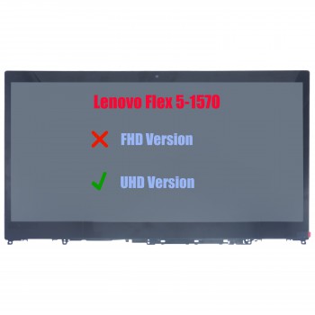 Laptop Monitor - Screen monitor for Lenovo Flex 5-1570 (Type 81CA) 81CA000BUS 81CA000DUS 81CA000XUS NV156QUM-N51 5D10N46973 Assembly Touch Digitizer 15.6'' 3840x2160 UHD 4K IPS LED eDP 40pins 60Hz Glossy ( Ref.1-SCR0405 )