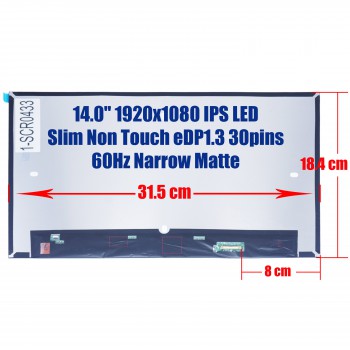 Laptop Monitor - Screen monitor for HP EliteBook 840 G8 840 G7 845 G7 845 G8 HP ZBook Firefly 14 G7 G8 X140NWFC R0 M36313-001 14.0'' 1920x1080 FHD IPS LED Slim Non Touch 72% NTSC eDP1.3 30pins 60Hz Narrow Matte No Brackets ( Code 1-SCR0433 )